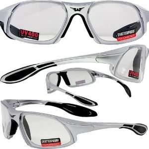  Cobra Safety Glasses Silver Frame Clear Lenses