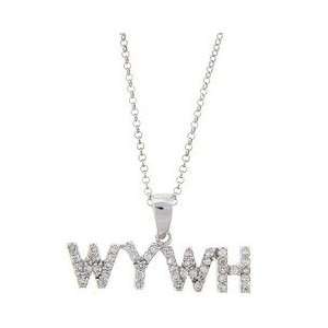  Sterling Silver CZ WYWH (Wish You Were Here) Pendant by 