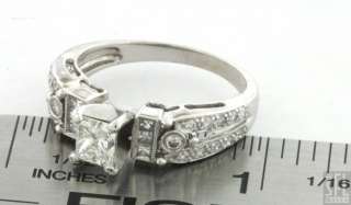 18K WHITE GOLD .78CT VS1/H PRINCESS DIAMOND WEDDING/ENGAGEMENT RING 
