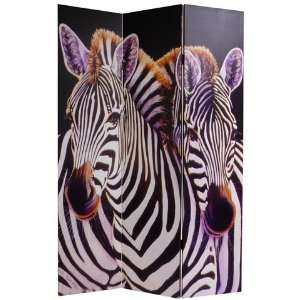   Double Sided Elephant and Zebra Canvas Room Divider Furniture & Decor