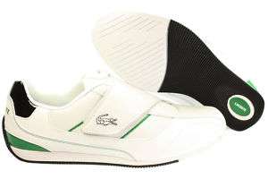New Men Lacoste Radium Strap OD SPM Leather White/Green Shoes 7 