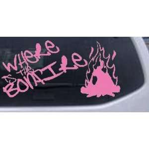 Pink 22in X 45.1in    Where Is The Bonfire Country Car Window Wall 