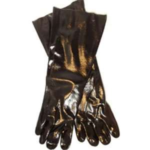  Safety Gloves   Black PVC, Smooth Finish, Interlock Lined 