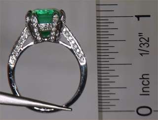 Estate 4.81 ct Natural SI Colombian Emerald Diamond Vintage Ring 18k 