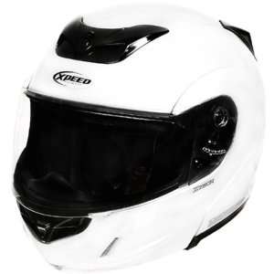 Xpeed Solid X Tech On Road Racing Motorcycle Helmet   White / X Large