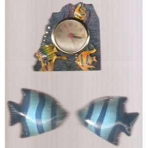   Fish Decor PLUS a New Set of Blue Striped Fish Salt & Pepper Shakers