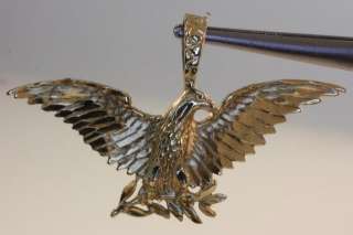 10k yellow gold eagle pendant charm 3.7g vintage estate antique  