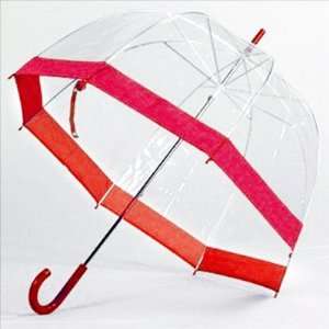   Red Trim, Dome Shaped Rain Umbrella, Great Gift Idea 