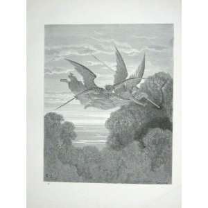   Gustave Dore Paradise Lost Winged Angels Bow Arrow