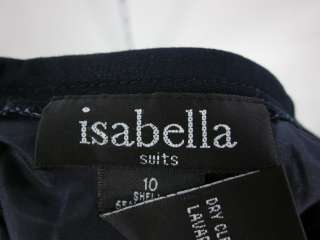 NWOT ISABELLA Navy Blue Tie Detail Skirt Suit Sz 10  