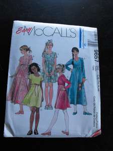 McCalls Pattern 9657 Girls Empire Waist Dress 5 Styles sz 12 16  