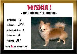 Warnschild Chihuahua braun *toll*  