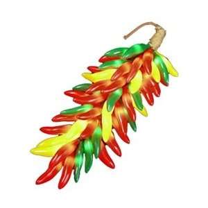  50 Chili Pepper Ristra Lights, Plug In, Red, Green, Yellow 