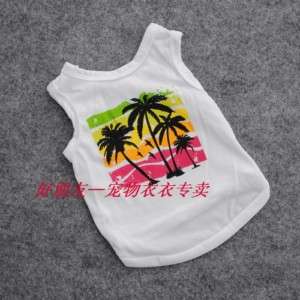 Cute Pet Dog Clothes Hawaiian palm T Shirt Vest S/M/L  