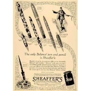  1930 Ad W. A. Sheaffer Balance Pens Lumberjack Logging 