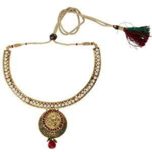  Exclusive Gold Plated Lakshmi Coin Necklace Studded with 