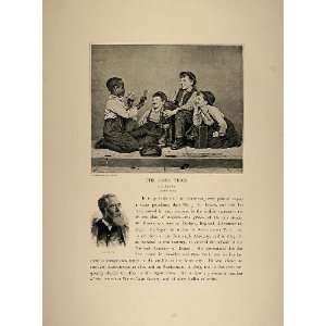  1893 Print Card Trick Boys Black Americana J. G. Brown 