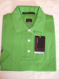 NEW MENS TIGER WOODS COLLECTION S/S DRI FIT GOLF SHIRT, GREEN BEAN 