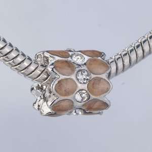  Brown Pattern Crystal Gift Beads Fits Pandora Charms 