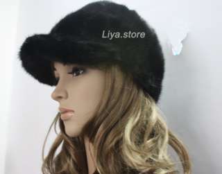 new womens real genuine mink fur warm fashion hats caps 3 colors free 