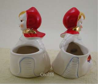 LITTLE RED RIDING HOOD CREAM AND SUGAR SET w 24K GOLD  