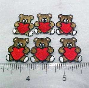 Vintage 6 TEDDY BEAR applique CHILDREN QUILT HEARTS  