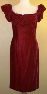 Late 50s/Early 60s Berry Velvet Lilli Diamond Dress B35  