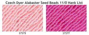 Czech Dyed Alabaster Seed Beads 11/0 Hank List  