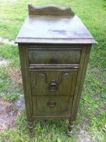 Vintage Art Deco Shabby Cottage chic Nightstand End Table With Drawers 