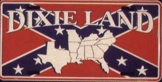 CSA Dixie Land Rebel Confederate LICENSE PLATE flag tag  