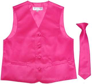 New Kids boys tuxedo vest waistcoat neck tie Hot pink size 6  