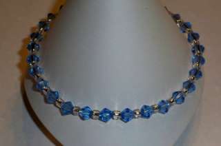 Light Blue Diamond Stretch Anklet Ankle Bracelet   10  
