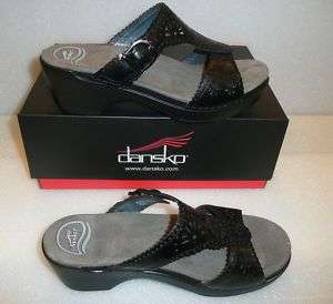 Dansko Sapphire Black veg tan slide shoes NIB  