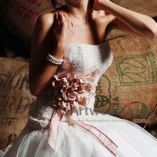   Wedding Accessory Chrysanthemum Floral Satin Belt Bridal Sash  