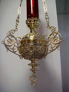 Very Beautiful Ornate Hanging Sanctuary Lamp +chalice  