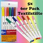 30 Rex Textilmalstift​e Textil Stift Stoffmalstifte rot 