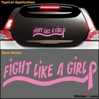 Fight Like A Girl Pink Breast Cancer Ribbon decal  