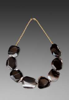 KENNETH JAY LANE Black Agate Stone Necklace  