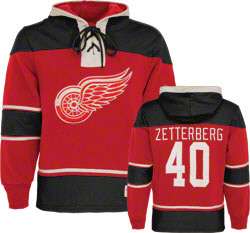 Henrik Zetterberg Old Time Hockey Detroit Red Wings Lace Hooded 