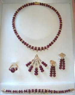 MOUAWAD ~ RUBY & DIAMOND Necklace, Bracelet & Ear Rings  