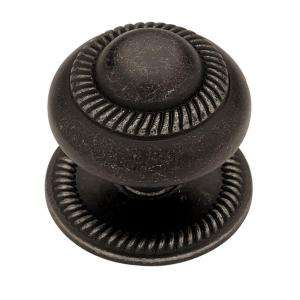 Liberty 1 1/2 in. Roped Cabinet Hardware Knob with Backplate PN0401C 