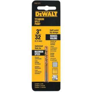 DEWALT 3/32 in. Titanium Split Point Drill Bits (2 Pack) DW1372 at The 