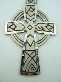 Silver Plated Celtic Bishops Pectoral Cross On Fine Gilded 30 Chain 