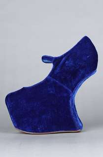 Jeffrey Campbell The Night Walk Shoe in Blue Velvet  Karmaloop 