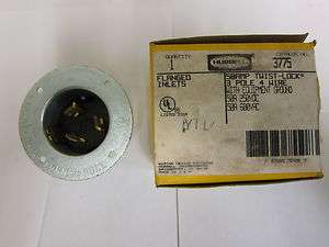 Hubbell 3775 Flanged Inlet (3 Pole 4 Wire 50 Amp) *NEW*  