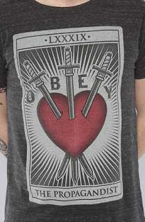 Obey The Tainted Love Reverse Burnout TriBlend Tee in Heather Onyx 