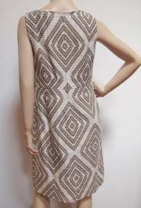 TORY BURCH Cotton/Linen Beautiful Superb Classic Diamond Woven Dress 