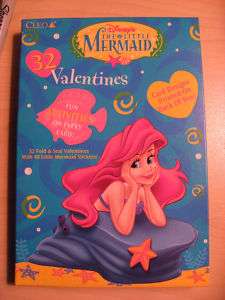 Little Mermaid  32 Fold & Seal Valentines w/48 stickers  