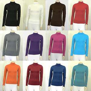   Long Sleeve Plain Solid Top Seamless ONE SIZE Various Colors  