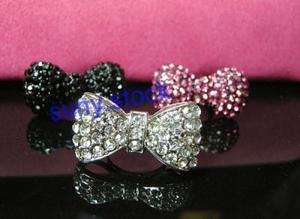 3PCS Different colors pink black white CRYST hello kitty bow 